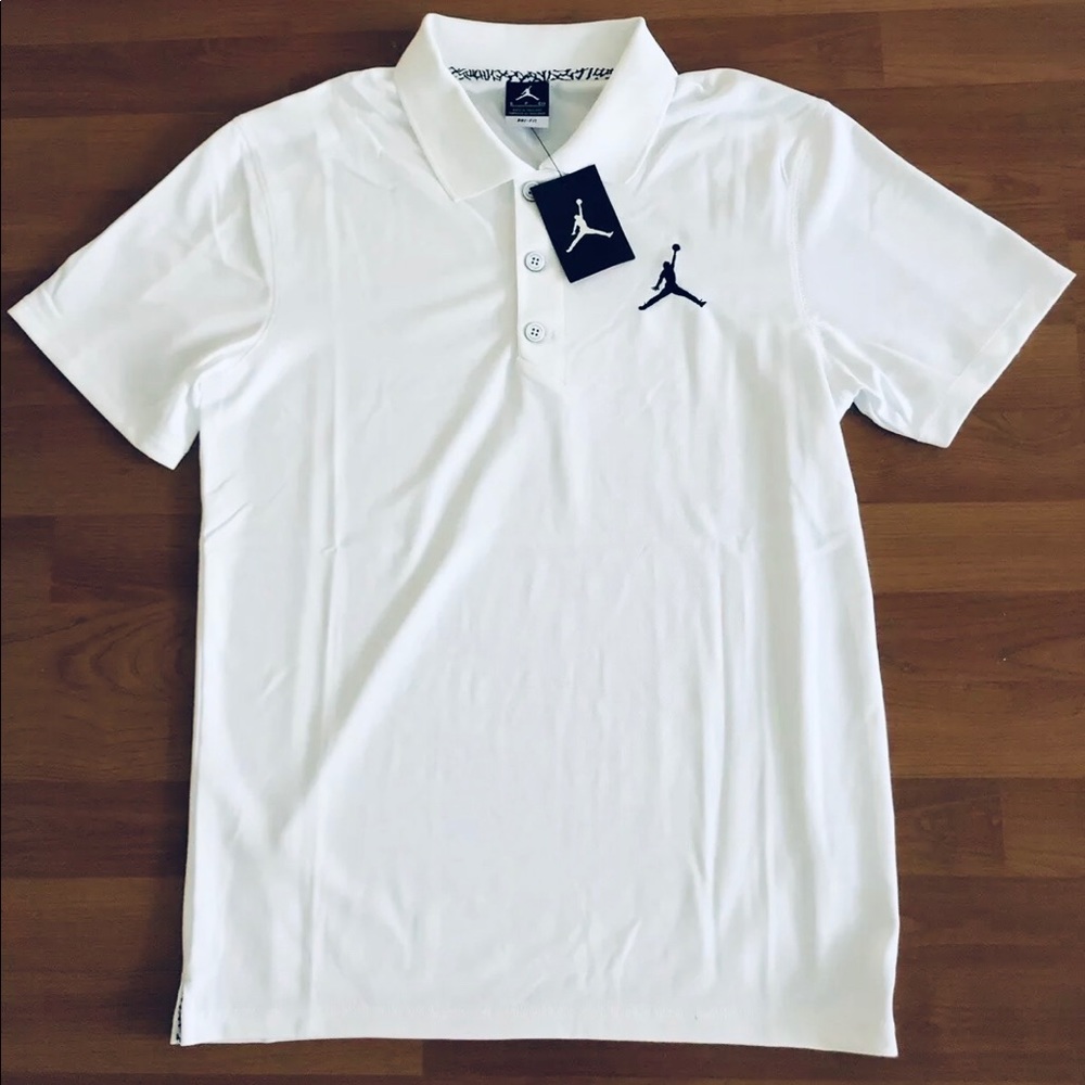 New Nike Men’s Air Jordan polo shirt white